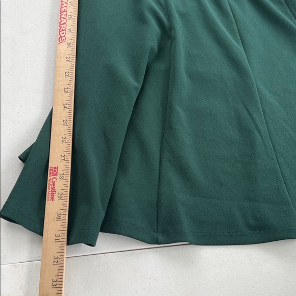 London Times Petites Emerald Green Crew Neck 3/4 Long Sleeve A-Line Midi Dress 6 - Picture 11 of 11
